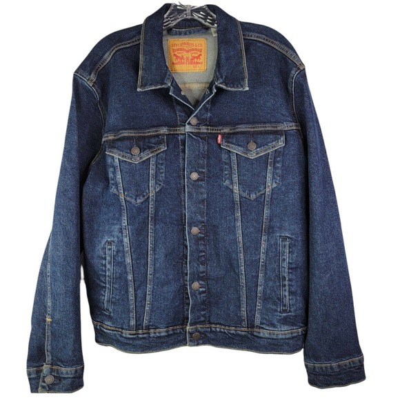 Levis Womens Denim Trucker Boxy Jean Jacket Size Large Blue Cotton Boxy - Picture 2 of 9